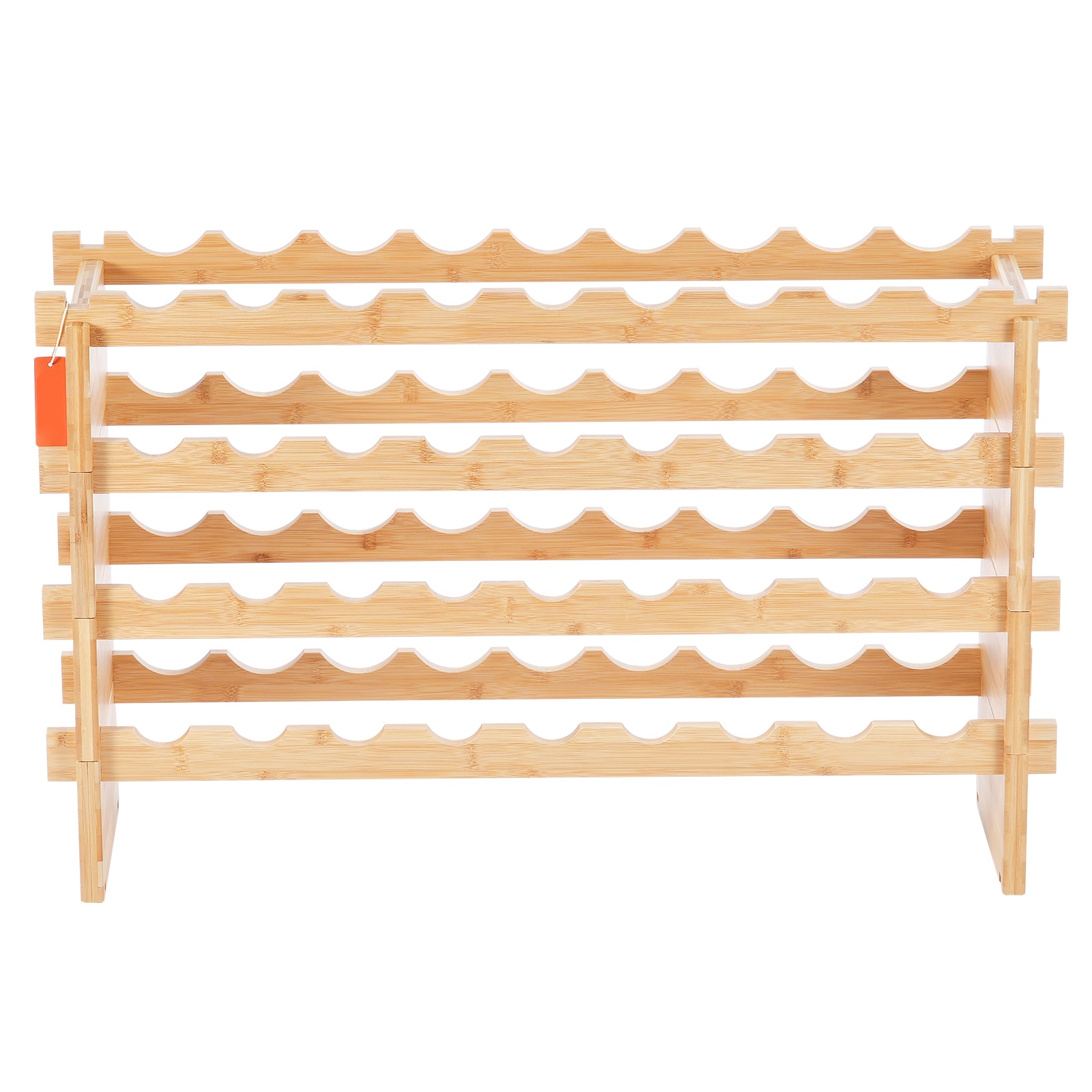 36 Bottle Stackable Modular Wine Rack Bamboo Wood Display Shelf 4-Tier_voghion.com